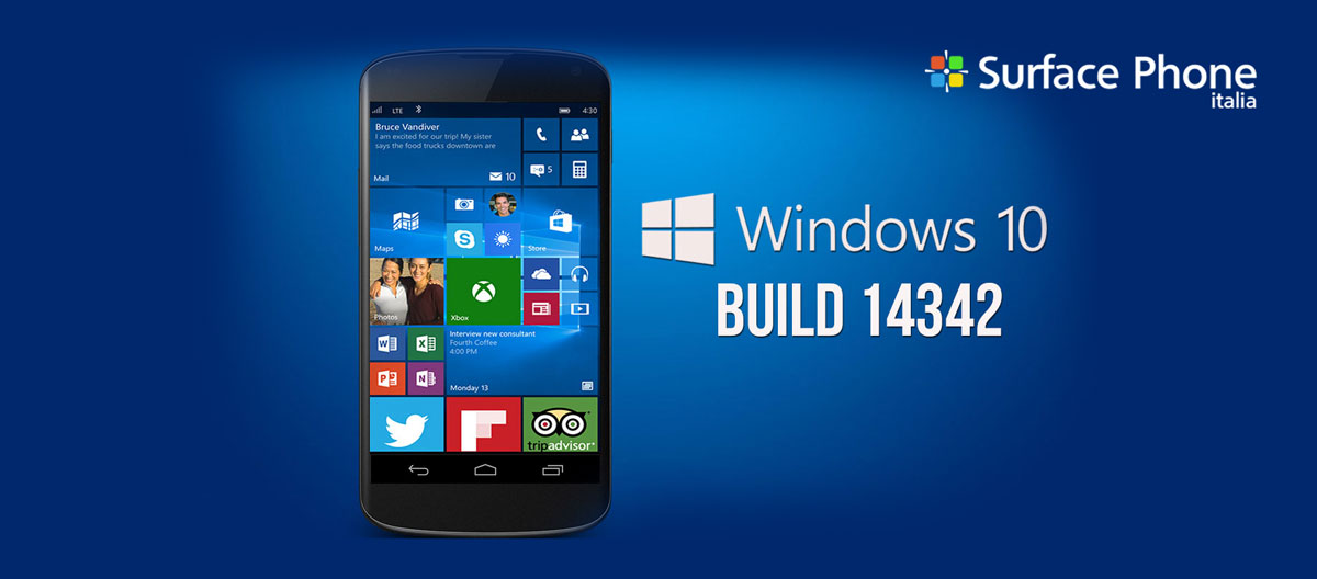 windows 10 mobile 14342 - surface phone italia