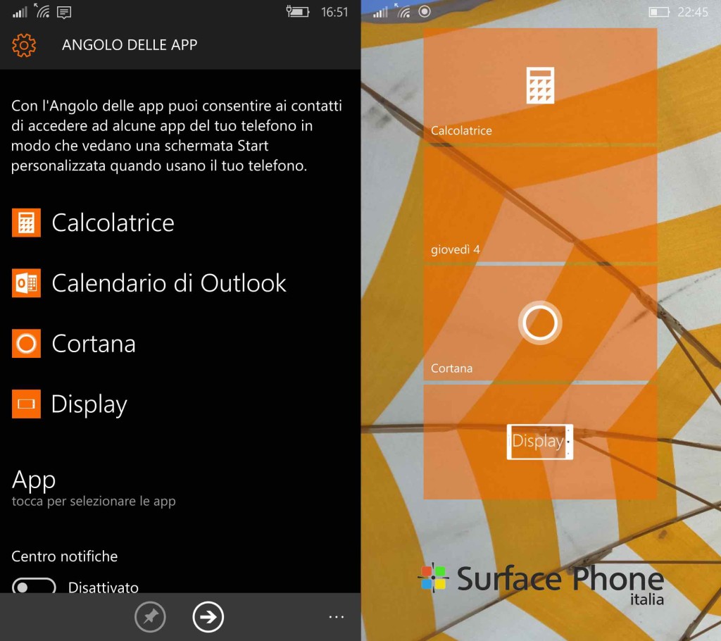 Windows 10 Mobile -angolo-delle-app-surface phone italia