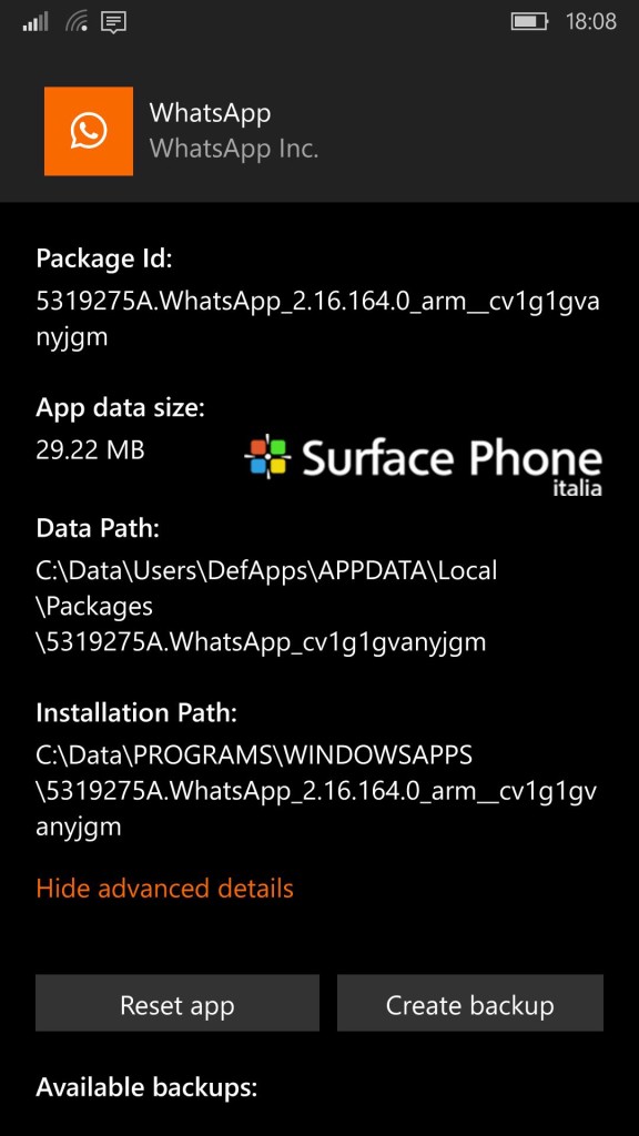 app data manage tool - esempio app - surface phone italia
