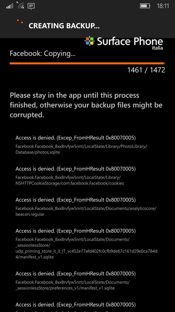 app data manage tool - facebook - surface phone italia