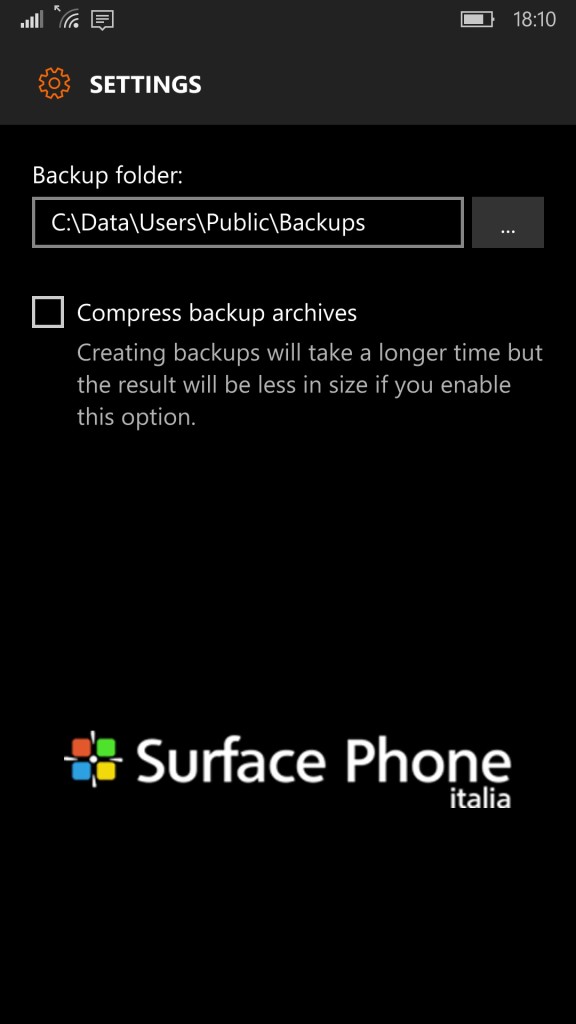 app data manage tool - impostazioni - surface phone italia