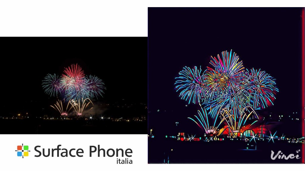 vinci - esempio fuochi d'artificio - surface phone italia