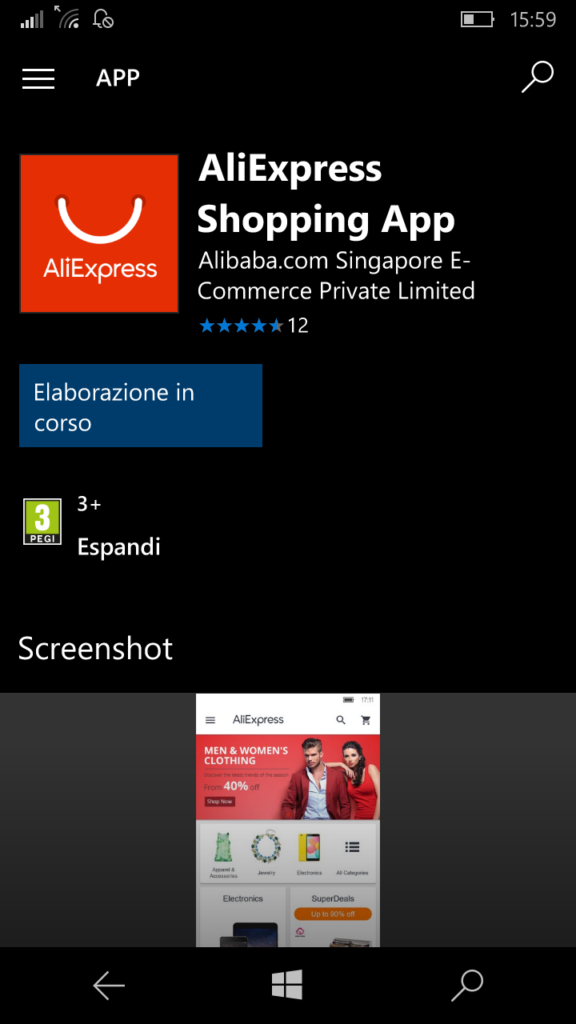 Aliexpress disponibile al download per Windows 10 e Windows 10 mobile