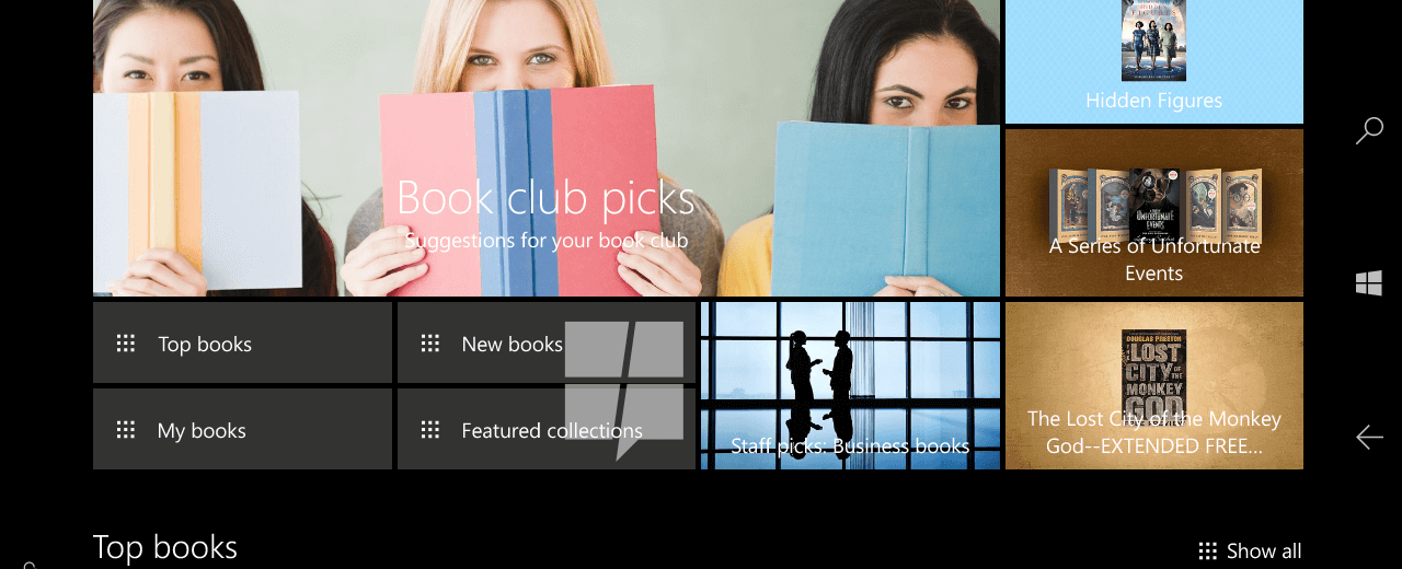 ebooks on Windows Store