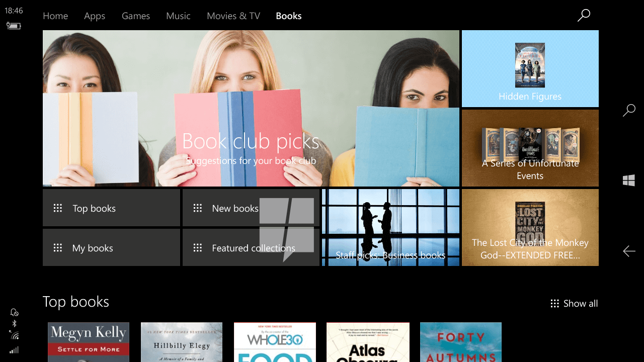 ebooks on Windows Store