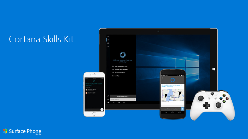 cortana skills kit surface phone italia