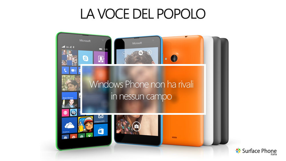 windows phone non ha rivali in nessun campo - surface phone italia