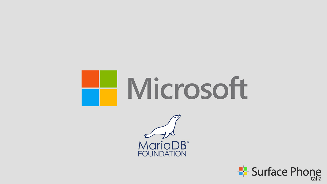 Microsoft Partnership MariaDB Surface Phone Italia