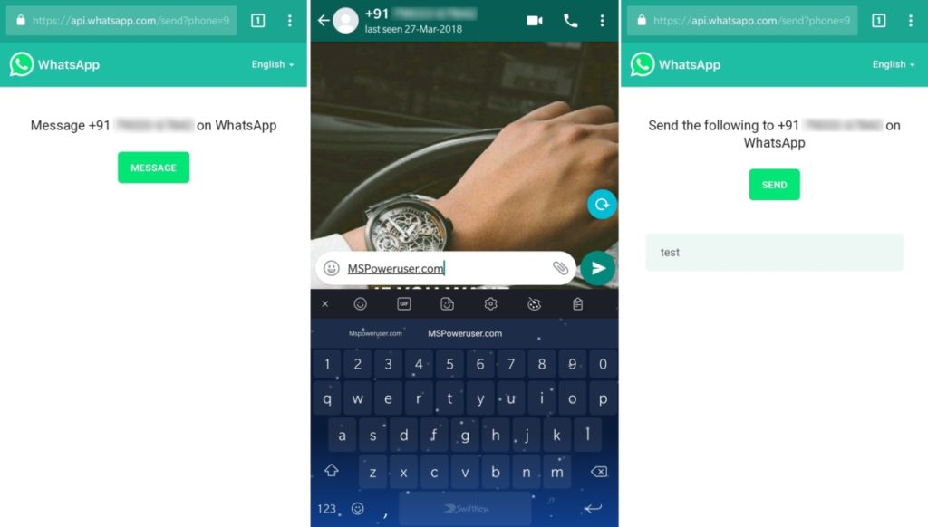 WhatsApp inviare messaggi - surface phone italia