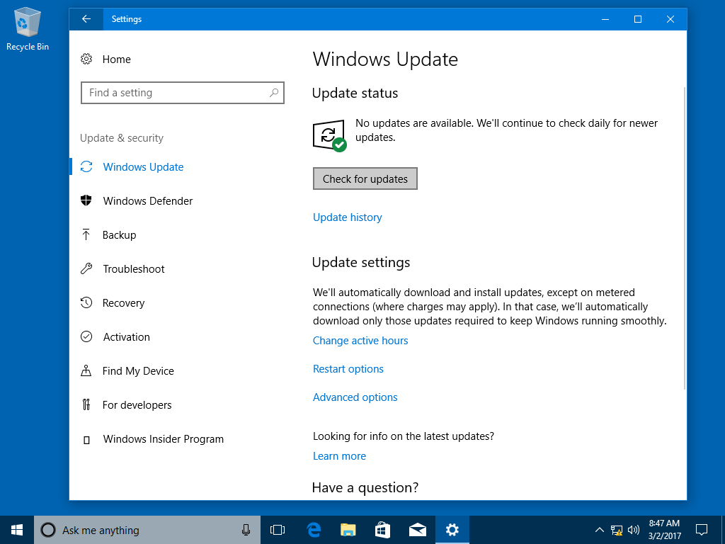 Windows 10 April Update