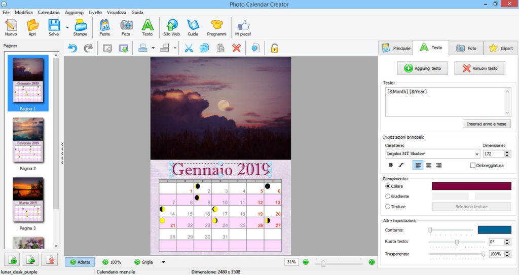 Photo Calendar Creator surface phone italia 