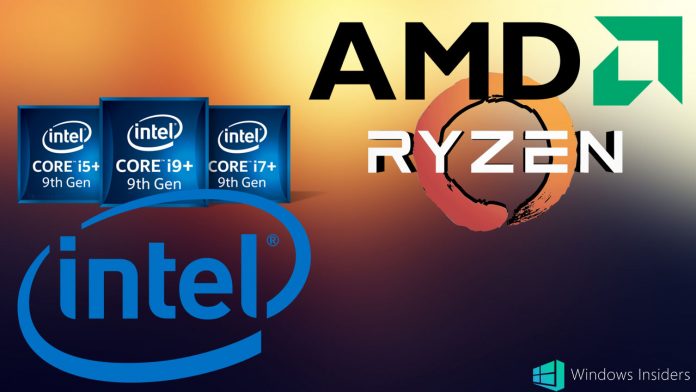 Intel e AMD la competizione del mercato CPU windows insiders
