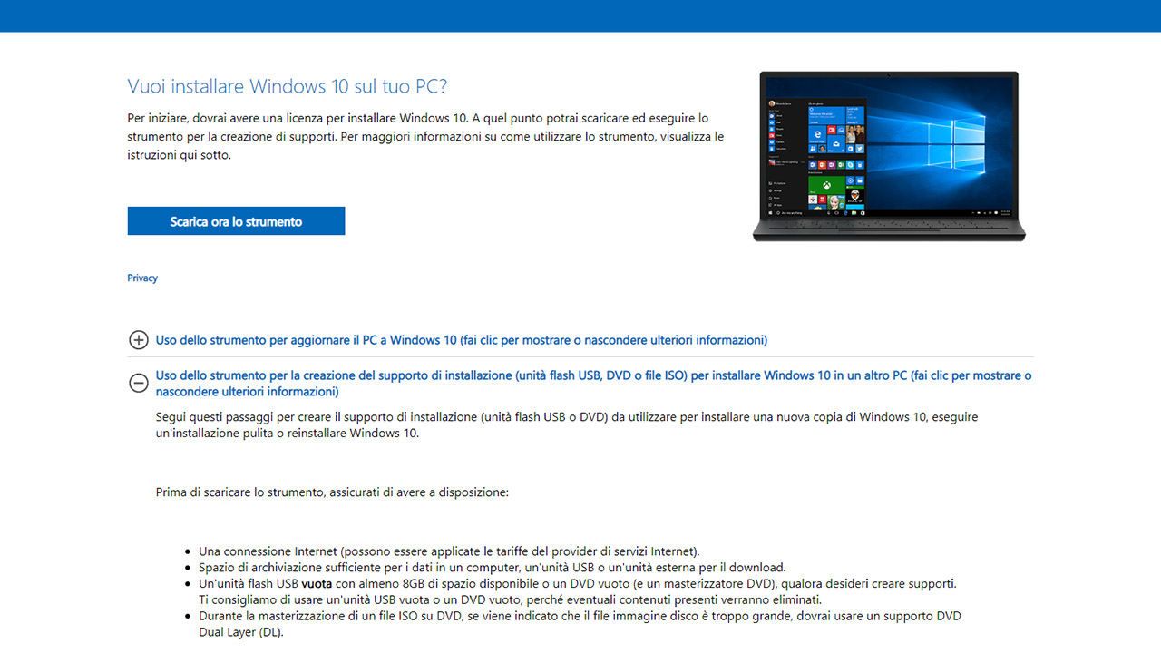 Come Scaricare Windows 10 Gratis E Creare Un Supporto Windows